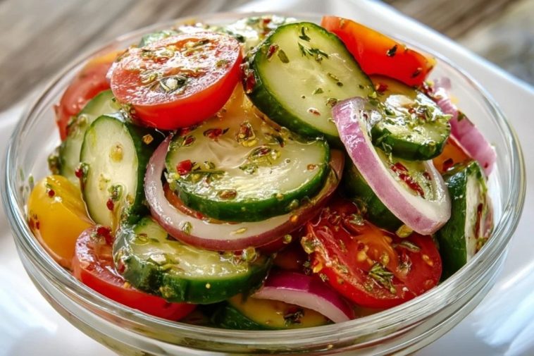 Marinated Cucumbers, Onions, and Tomatoes