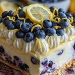 No-Bake Lemon Dazzling Blueberry Cream Cake