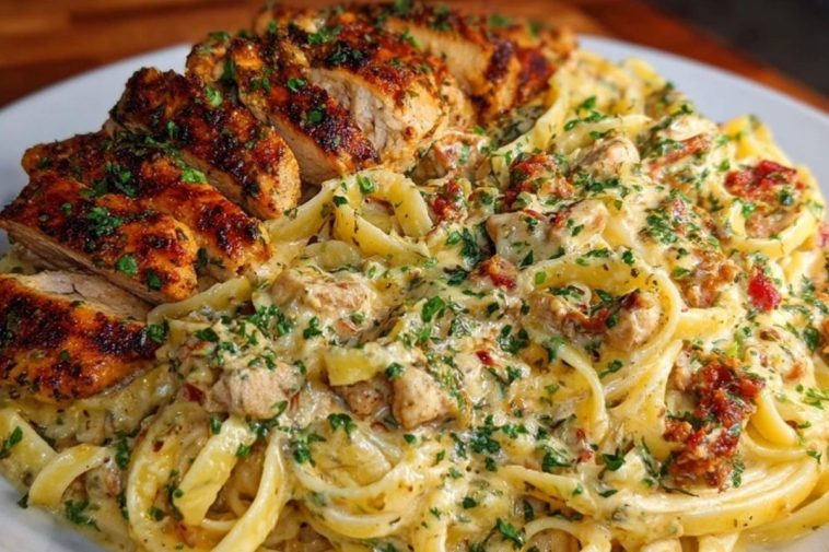 One-Pot Creamy Cajun Chicken Linguine with Garlic Mozzarella Sauce