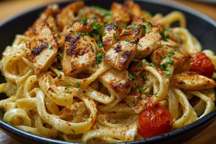 One-Pot Spicy Chicken Linguine in Creamy Sauce