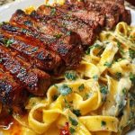 Spicy Cajun Steak with Parmesan Fettuccine Pasta
