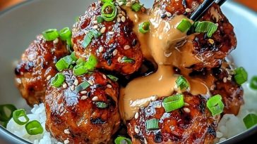 Sticky Korean BBQ Meatballs with Gochujang Glaze