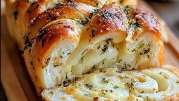 Swirled Garlic Herb And Cheese Bread