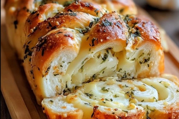Swirled Garlic Herb And Cheese Bread