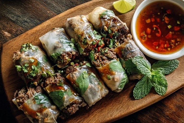 Thai Basil Beef Rolls