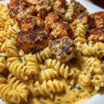 Cajun Chicken Rotini in Creamy Mozzarella Velveeta Sauce