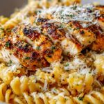 Cheesy Rotini with Garlic Parmesan Chicken Easy Pasta Dinner