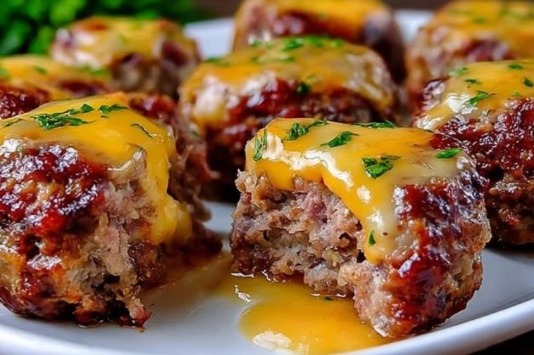 Cheesy Stuffed Meatloaf Bites