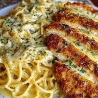 Chicken Smothered in Cheesy Alfredo Three-Cheese Spaghetti Sauce