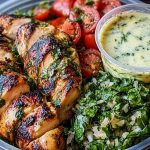 Chimichurri Grilled Chicken Bowl with Garlic Sauce