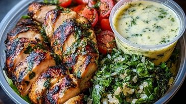 Chimichurri Grilled Chicken Bowl with Garlic Sauce