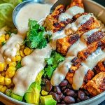Chipotle Chicken Bowl with Black Beans, Corn, & Creamy Sauce