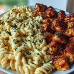 Creamy Cajun Alfredo Pasta with Garlic Butter Chicken Bites