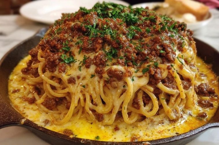Creamy-Cajun-Beef-Spaghetti-with-Three-Cheese-Parmesan-
