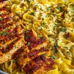Creamy Cajun Chicken Linguine with Garlic Mozzarella Sauce