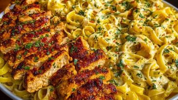 Creamy Cajun Chicken Linguine with Garlic Mozzarella Sauce
