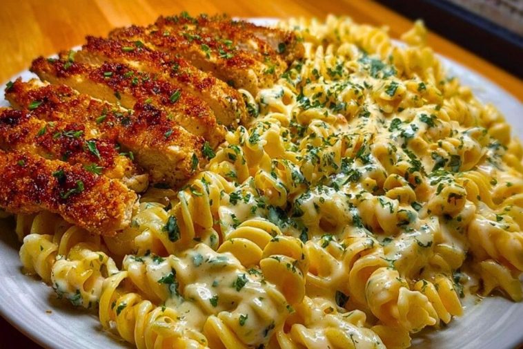 Creamy Cajun Chicken Twisted Pasta with Mozzarella Alfredo