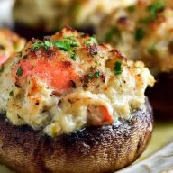 Creamy Crab Stuffed Mushrooms
