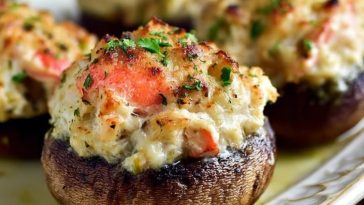Creamy Crab Stuffed Mushrooms