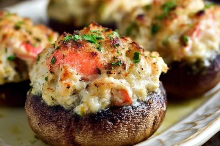 Creamy Crab Stuffed Mushrooms