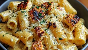 Creamy Garlic Butter Chicken Rigatoni Recipe
