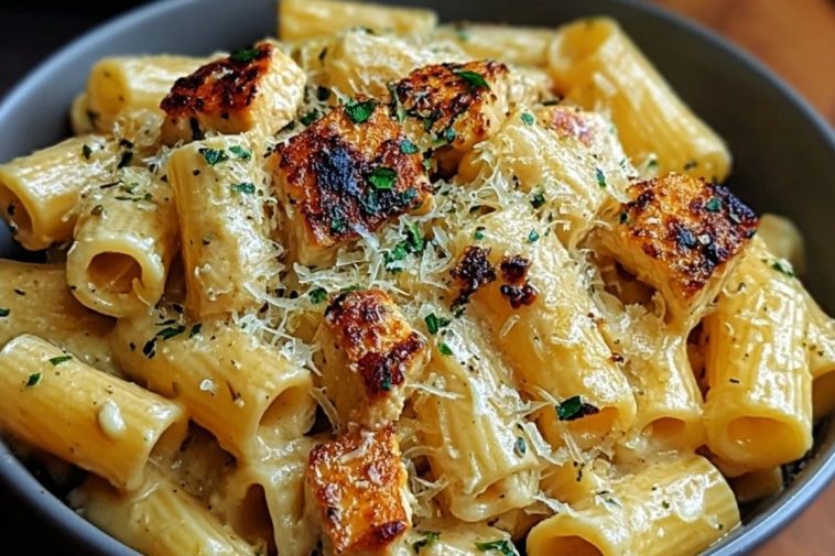 Creamy Garlic Butter Chicken Rigatoni Recipe