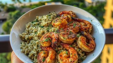 Creamy Garlic Butter Shrimp with Herb Rice