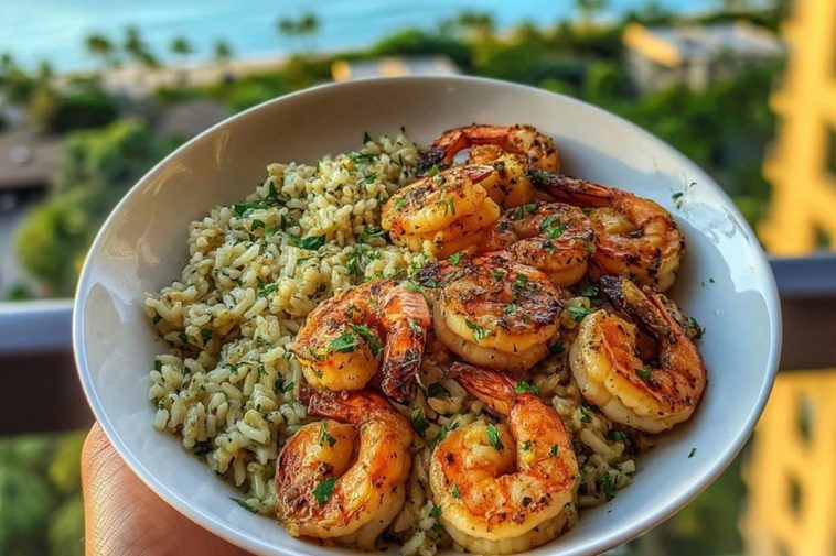 Creamy Garlic Butter Shrimp with Herb Rice