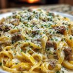 Creamy Parmesan Beef Fettuccine with Garlic Butter Sauce