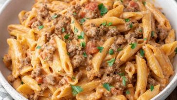 Creamy Rotel Pasta & Ground Beef