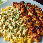 Creamy Tuscan Garlic Chicken Bites with Sun-Dried Tomato Cajun Alfredo Pasta