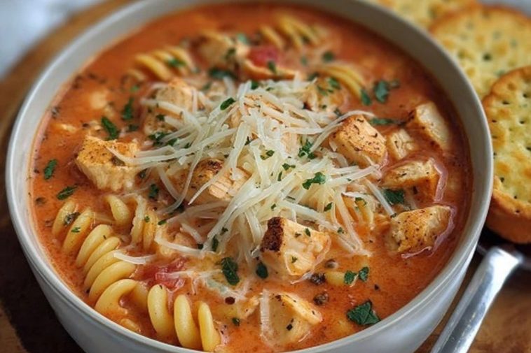 Crockpot Chicken Parmesan Soup