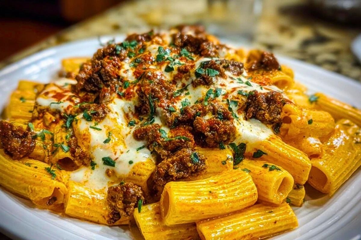 Delicious Creamy Velveeta Penne Pasta Recipe with Cajun Beef Alfredo Sauce