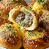 Garlic Parmesan Cheeseburger Bombs