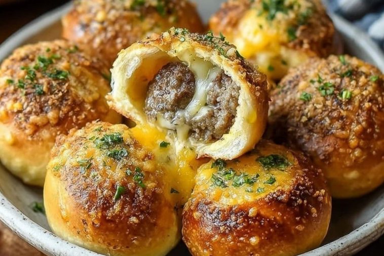 Garlic Parmesan Cheeseburger Bombs