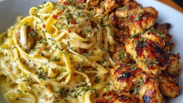 Golden-Garlic-Butter-Chicken-with-Creamy-Parmesan-Linguine