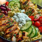 Grilled Chicken Greek Salad with Tzatziki