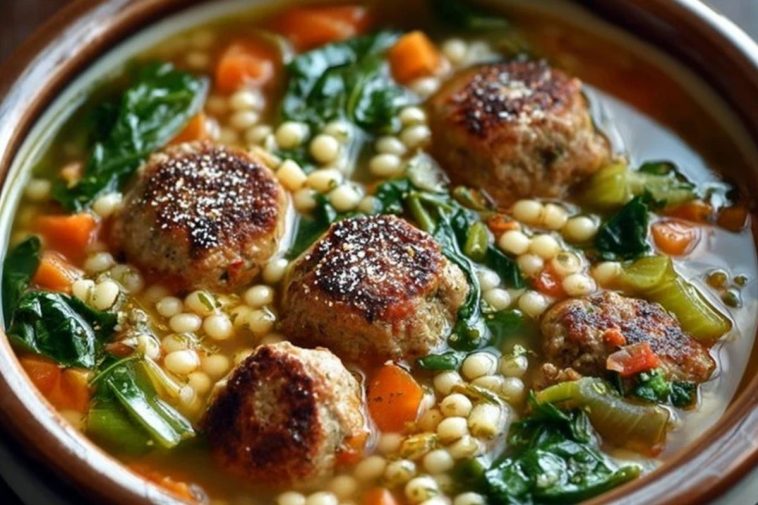 Italian Wedding Soup with Parmesan Meatballs