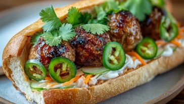 Korean BBQ Meatball Banh Mi
