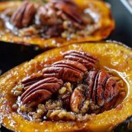Maple Pecan Roasted Acorn Squash