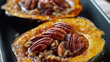 Maple Pecan Roasted Acorn Squash