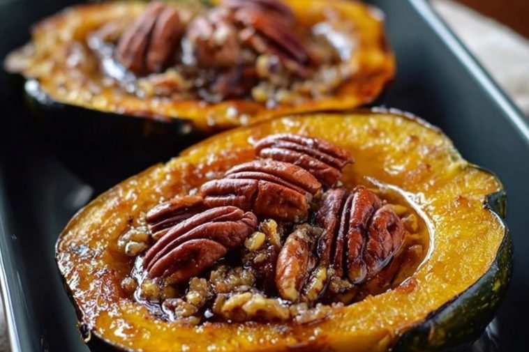 Maple Pecan Roasted Acorn Squash