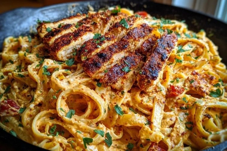 One-Pan Creamy Sweet and Spicy Cajun Chicken Pasta