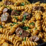 One-Pot Creamy Spicy Garlic Butter Steak & Pasta
