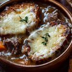 Rich French Onion Soup with Tender Short Ribs & Gruyère Bread
