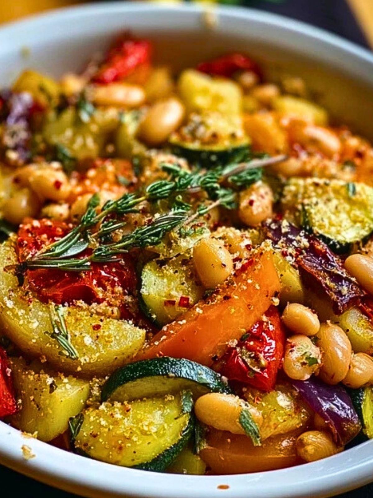 Rustic Roasted Vegetable Bake with Cannellini Beans