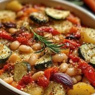 Rustic Roasted Vegetable Bake with Cannellini Beans