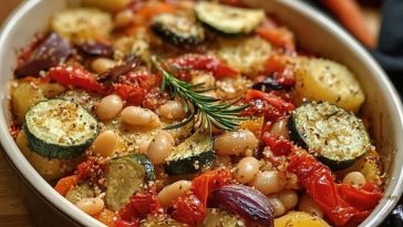 Rustic Roasted Vegetable Bake with Cannellini Beans