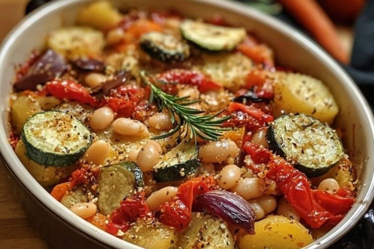Rustic Roasted Vegetable Bake with Cannellini Beans