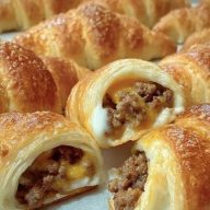 Sausage and Cream Cheese Stuffed Crescent Rolls